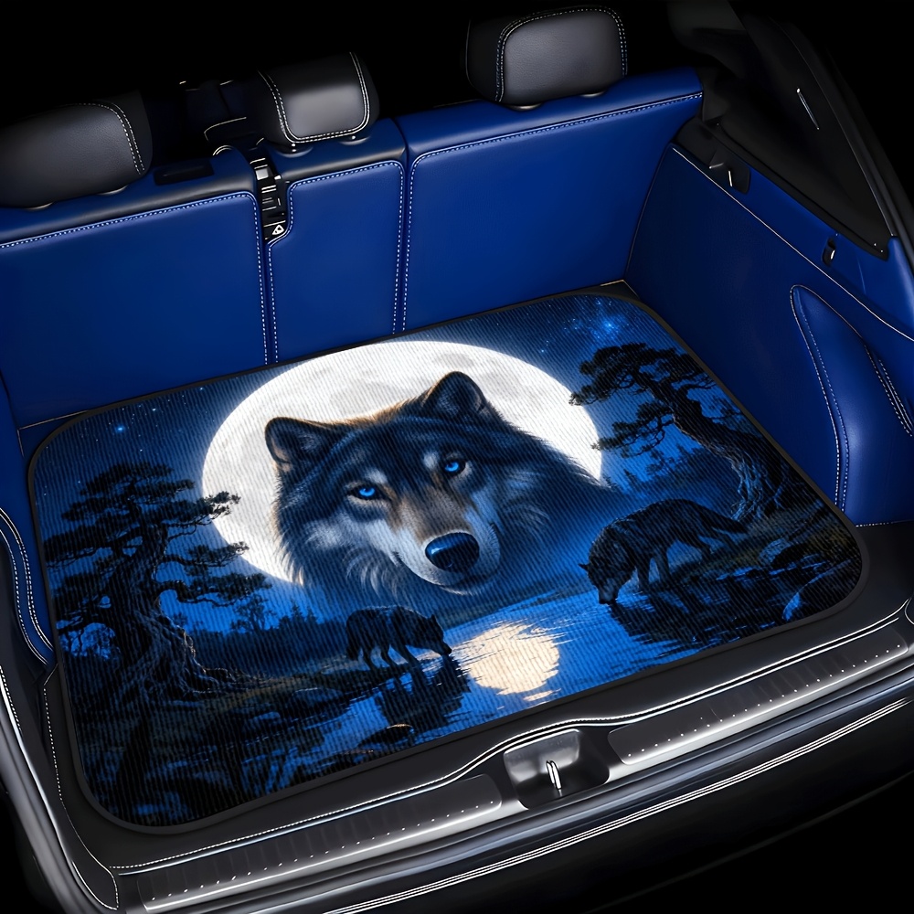 TEMU Tapis de coffre de voiture imprimé 1 pièce sur le thème d'une de buvant sous de nuit , -poussière, à l' et facile à nettoyer, tapis de