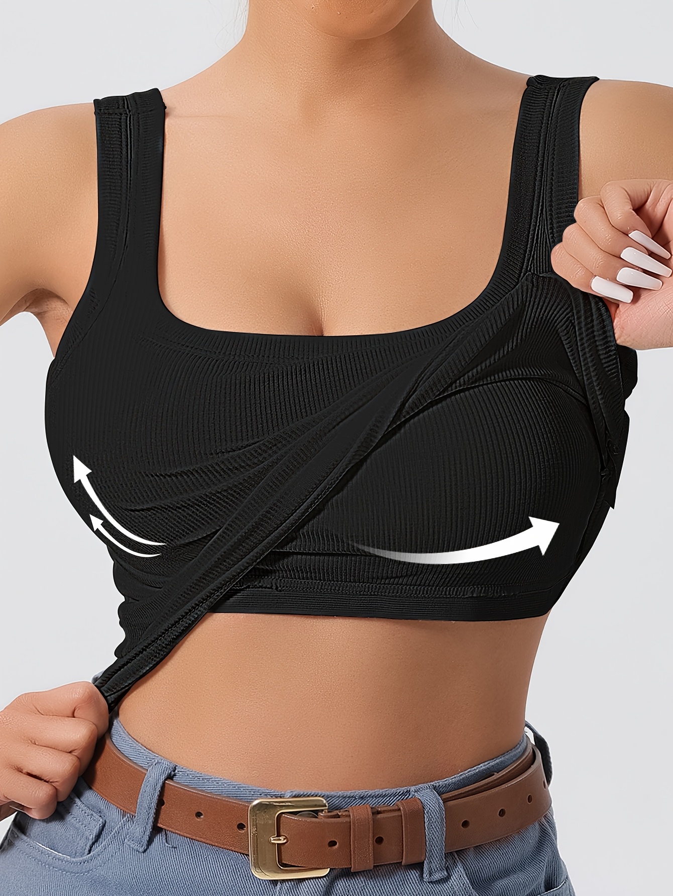 u back womens vest with removable padded bra   fit solid   layer for inner or outer wear
