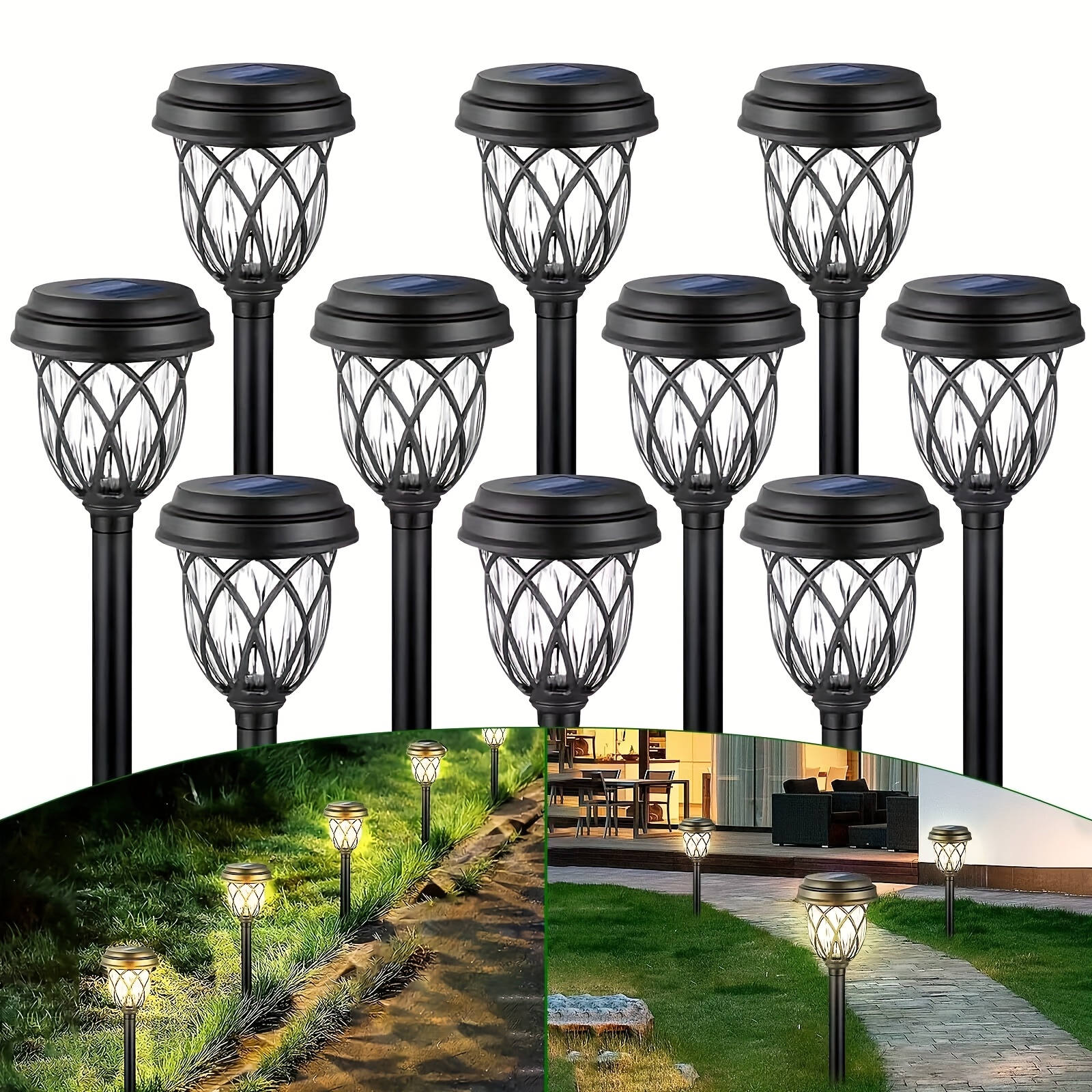 10 Pack LED Solar Garden Lights Outdoor