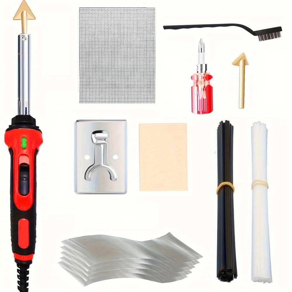 100w plastic welding  r kit     plastic welder kit with 2 welding heads soldering iron gun plastic welding tool for plastic surface  