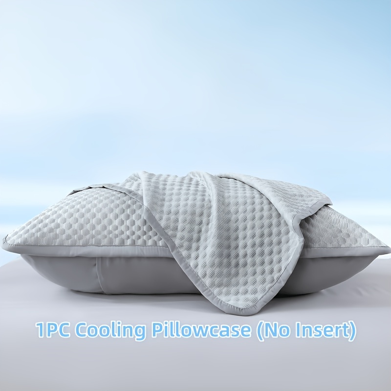 1 Cooling Pillowcase (insert Not Included), Breathable Summer Pillow Cover, Suitable Easily While Sleeping, Soft And Cool, Blue, Comfortable For Hotels And Homes, The Gift