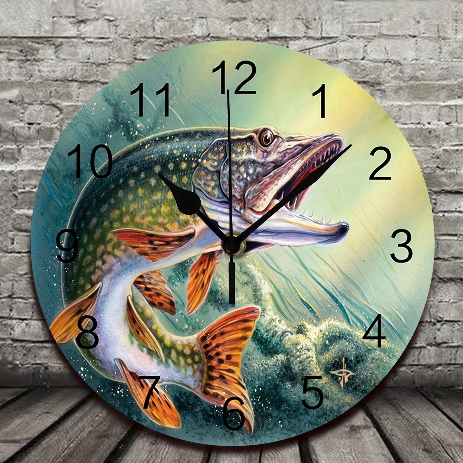 

1pc 10inch Wall Clocks For Living Room Marine Life Underwater Fish Wall Clock For Home Decor Living Room Wall Clock Modern Kitchen Clock Aa Battery (not Included) 25.4cm X 25.4cm