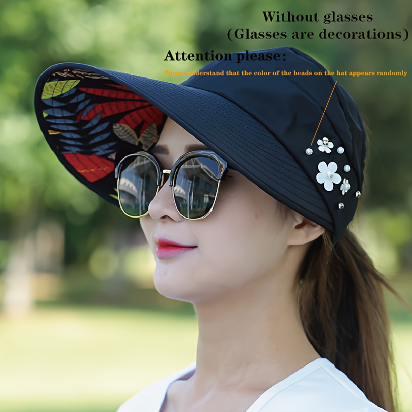 TEMU Nouveau chapeau de soleil pliable polyvalent pour femme, décontracté, tendance, pour voyage air