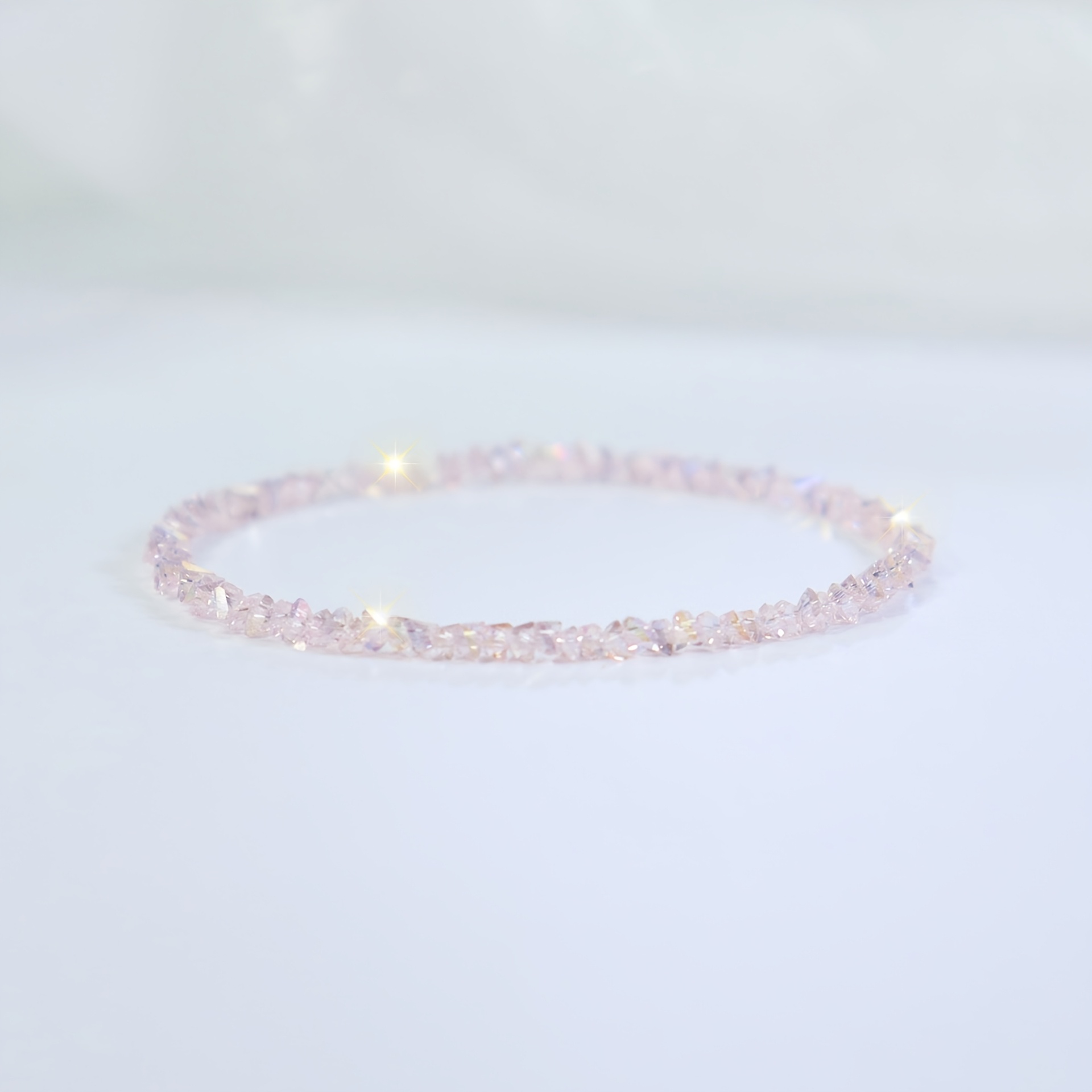 1pc For Women | Yellow Pink Elastic , Stackable Light Luxury Bead | Women's Jewelry Accessory | Suitable For Daily Vacation Ball Party Wear