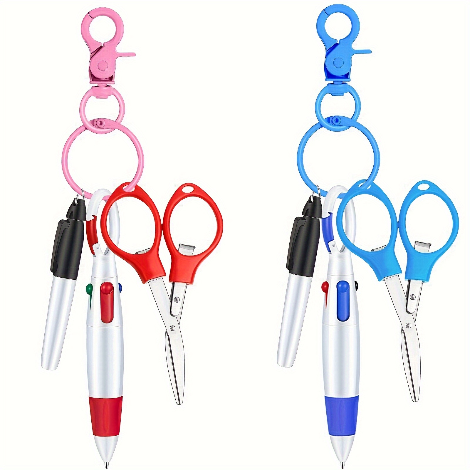 5pcs Retractable Pull Pen Clip Pen Retractable Reel Holder 3 In 1