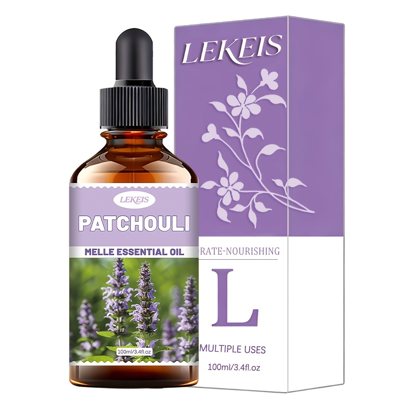 Image of Patchouli Essential Oil 100ml/3.4 Fl Oz, For Facial, Skin And Hair Care. Moisturizing, Leaving And Smooth. Essential Oil, Perfect For Massage, Bathing, Nail Care