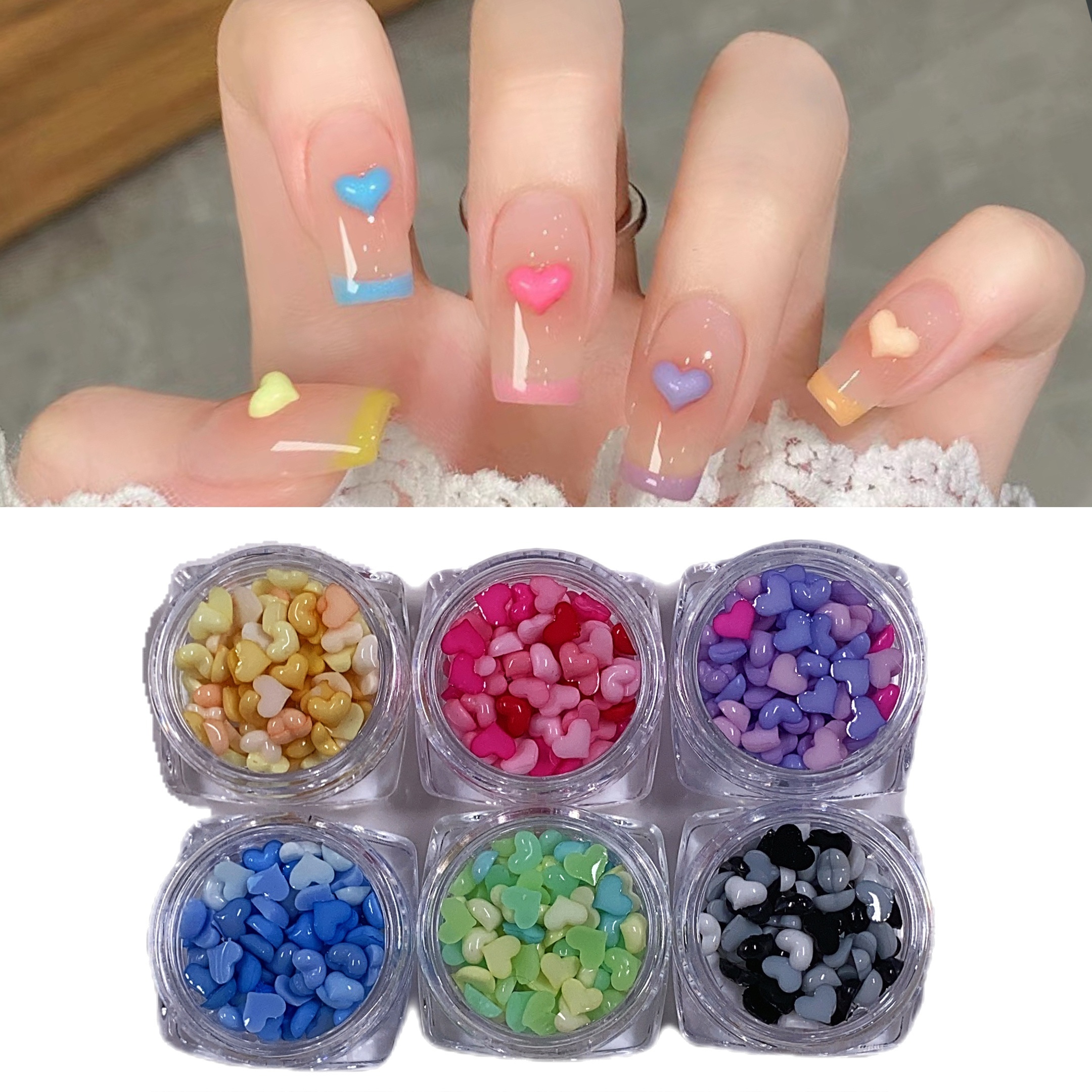 

1 Bouteille de Décor de Ongles Mini Cœur 3D pour la Saint-Valentin Rose - Strass en Résine pour Décoration d'Ongles et Accessoires, Décoration d'Ongles, Je T'aime