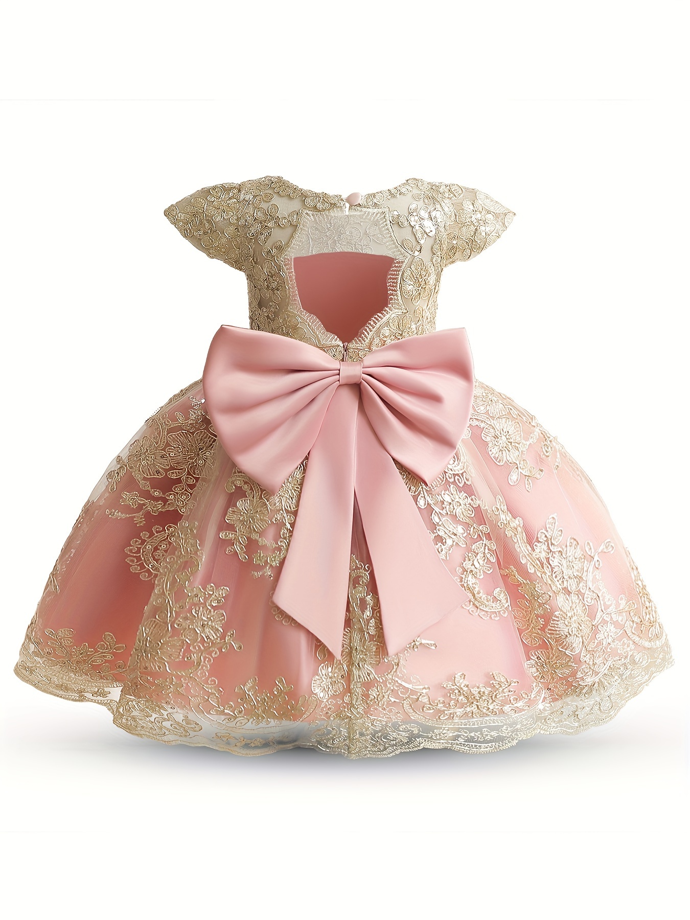baby girl party dress lace embroidery pageant gown flower - Temu