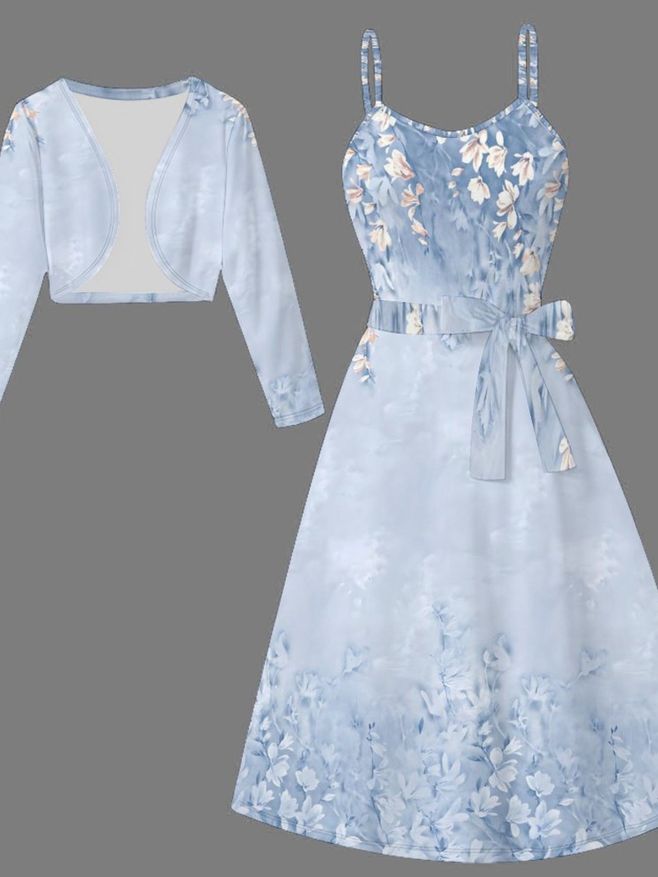 Directional Dyeing Elegant Lady'S Numbered Set - Floral Tree Pattern Print
