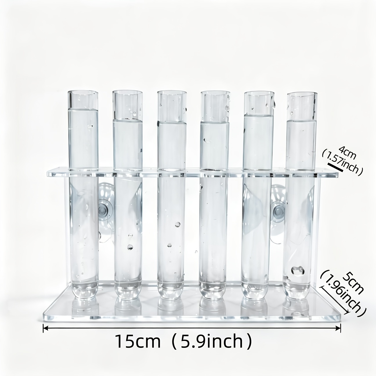 TEMU 6pcs Indoor Gardening Hydroponic Plant Set, Acrylic Transparent Stand With Suction Cups And Transparent Test Tubes, Hydroponic Propagation