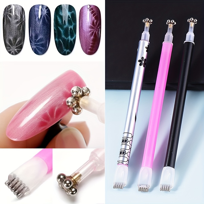 

1pc Aimant pour Ongles Œil de Chat, pour Vernis à Œil de Chat, Outil Magnétique Multi- Puissant avec Rayures et , Accessoires d'Art des Ongles