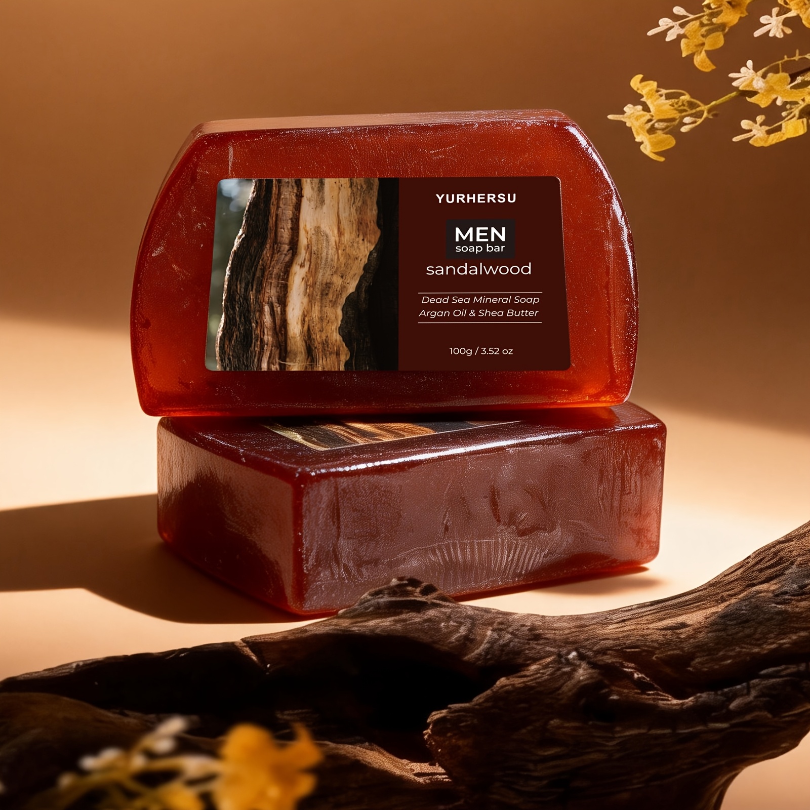 Image of & Eid Gift Set - Sandalwood 2pcs, -one Bar For Body, Wash, Deep Cleansing, Rich Foam, Contains Extracts Of Sandalwood, Coconut Oil, And Olive Oil, Suitable For Types