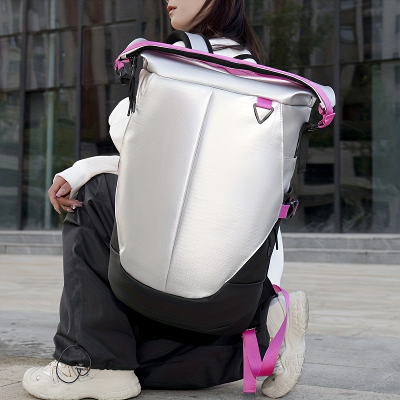 Men'S Stylish Backpack for Business Use, Expandable with a Roll-Top Design, Large Capacity for Laptops, Fashionable And Casual