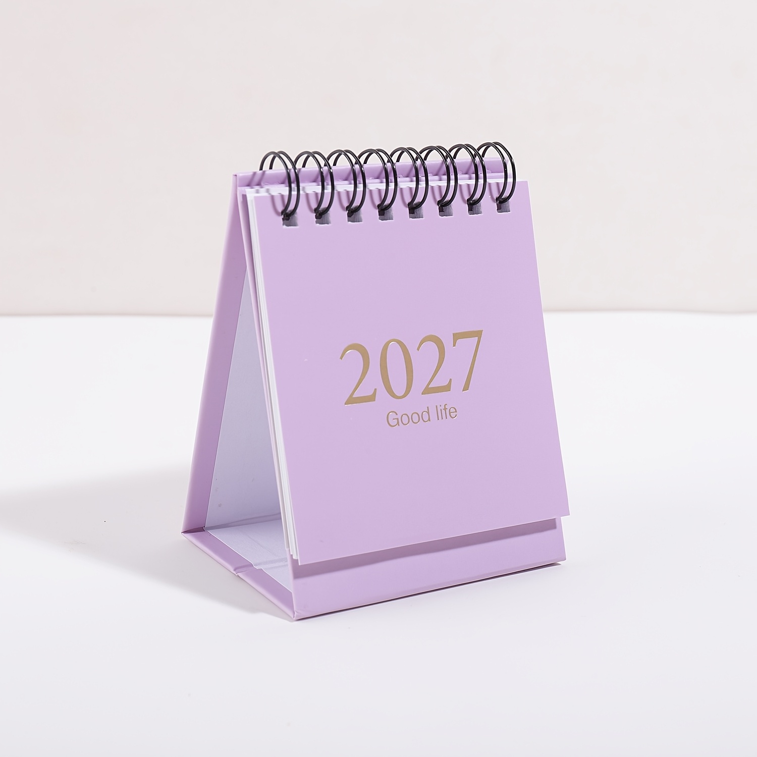 TEMU 1pc 2027 Pattern Desk Calendar, Simple Solid Color Morandi Mini Desk Calendar, Compact And Portable Small Calendar, Office And School Desktop