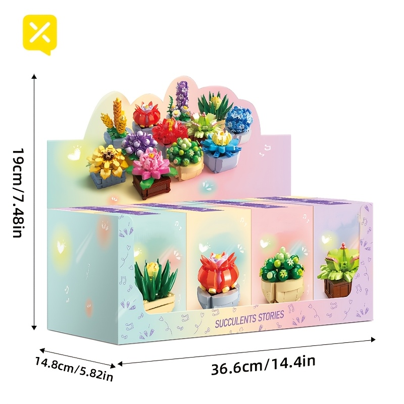 Image of 1171pcs, [never Fading] Succulents Inserted Into Building Blocks, Handmade Creative Toys, Desktop Mini Potted Plant Decoration, Watering-free, Plastic Plant Decoration, Suitable For Gifts