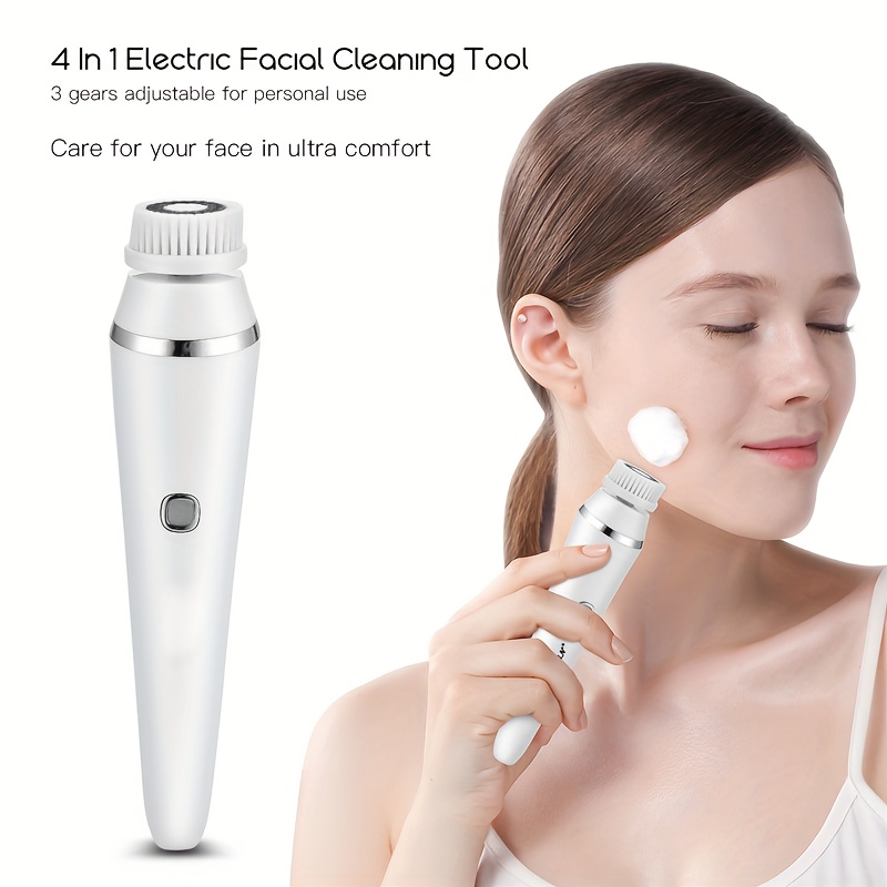 

Multi-functional Electric Cleanser :4 Brush Heads, Electric Exfoliating Rotary Facial Cleanser Facial Massage Cleanser Exfoliating