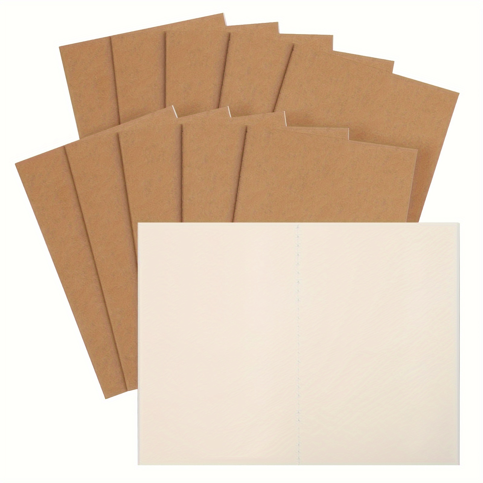 

16pcs A5, Kraft Notebooks, Blank Page Journals In Bulk, 8.5x 5.5 Inches, 60 Pages, 80gsm, Travel Journal Set, For Art Camp, Travelers, Students And Office Supplies Sketchbooks Bulk