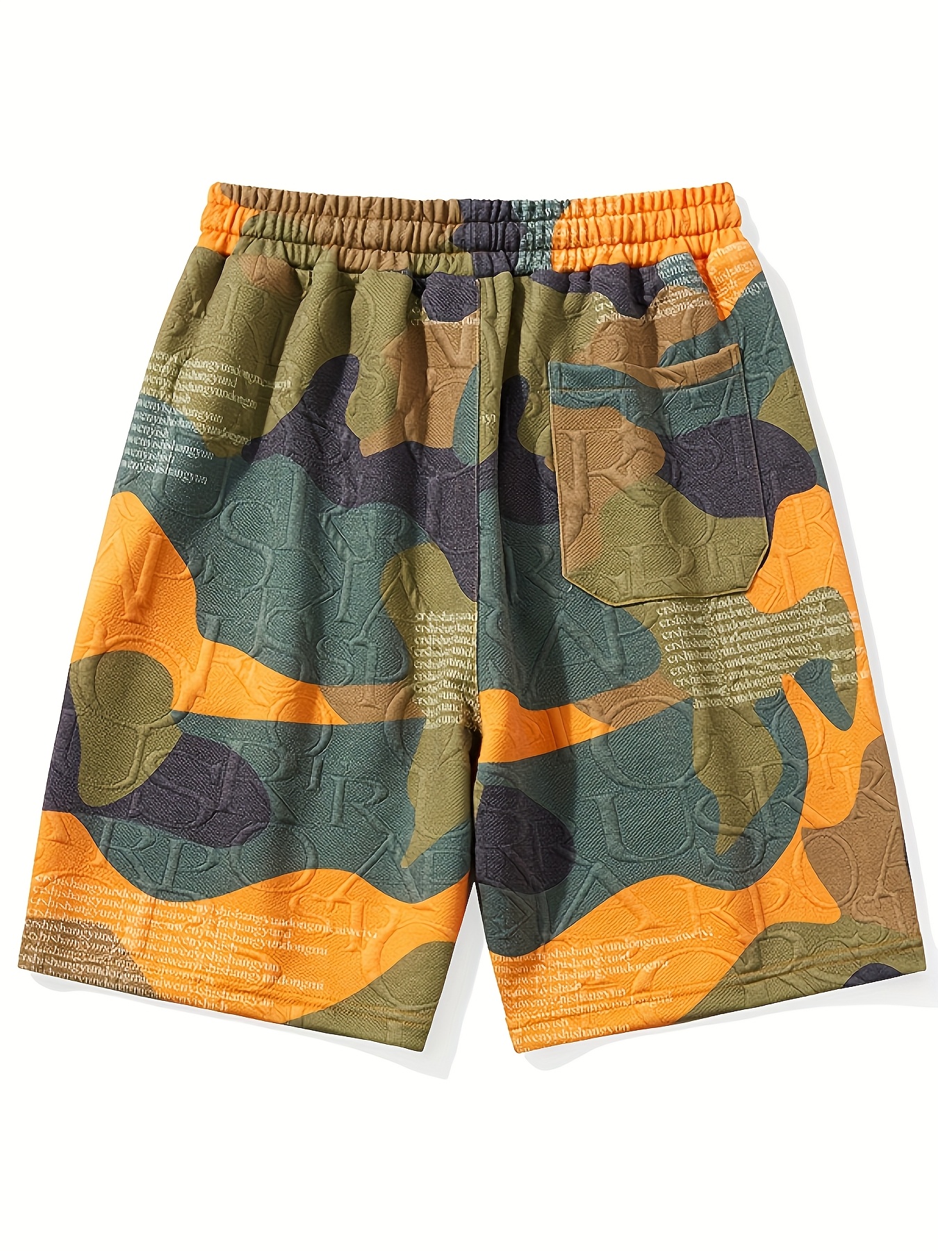 orange camo basketball shorts