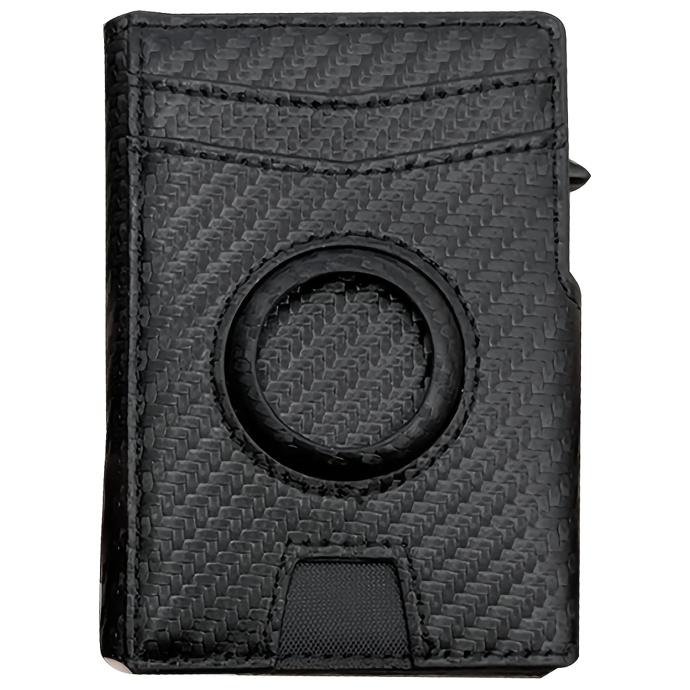 TEMU Men's Slim Bifold Wallet - Genuine Leather Rfid Blocking Wallet With Credit Card Slots, Bill Compartment & Id Window (black), , Ideal Gift For