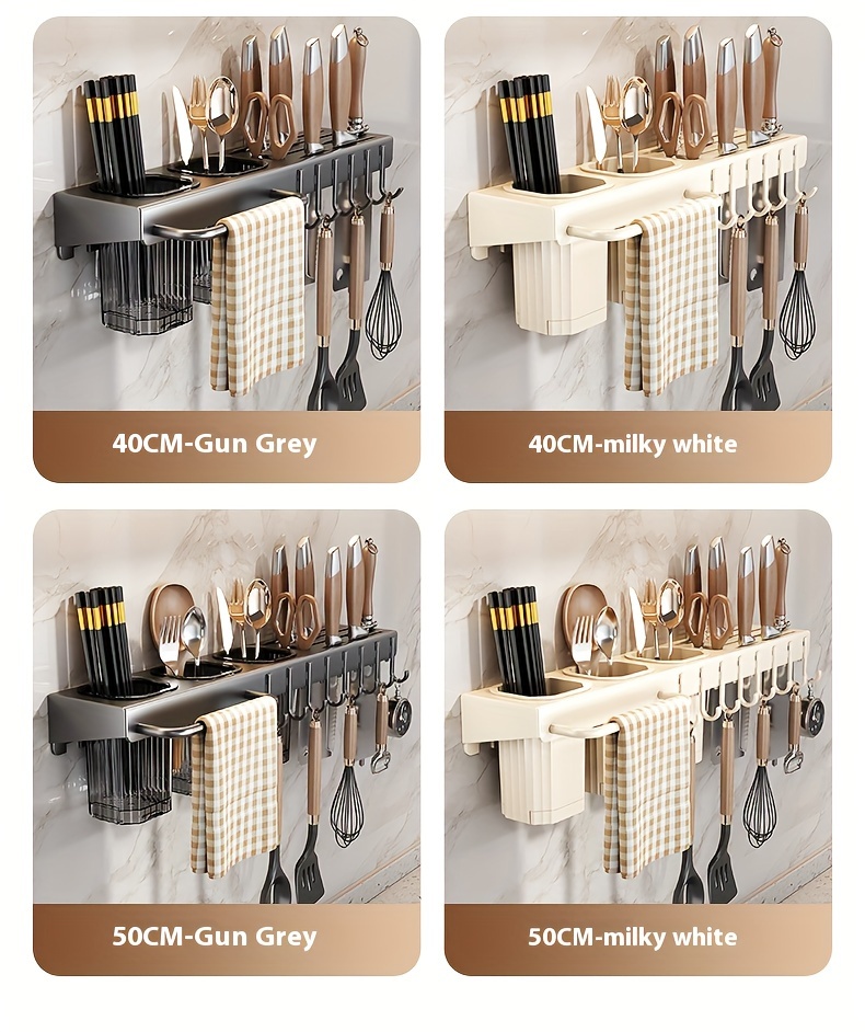 1pc tool storage multi functional kitchen utensil rack knife holder wall mounted cutlery rack kitchen tool storage rack details 6