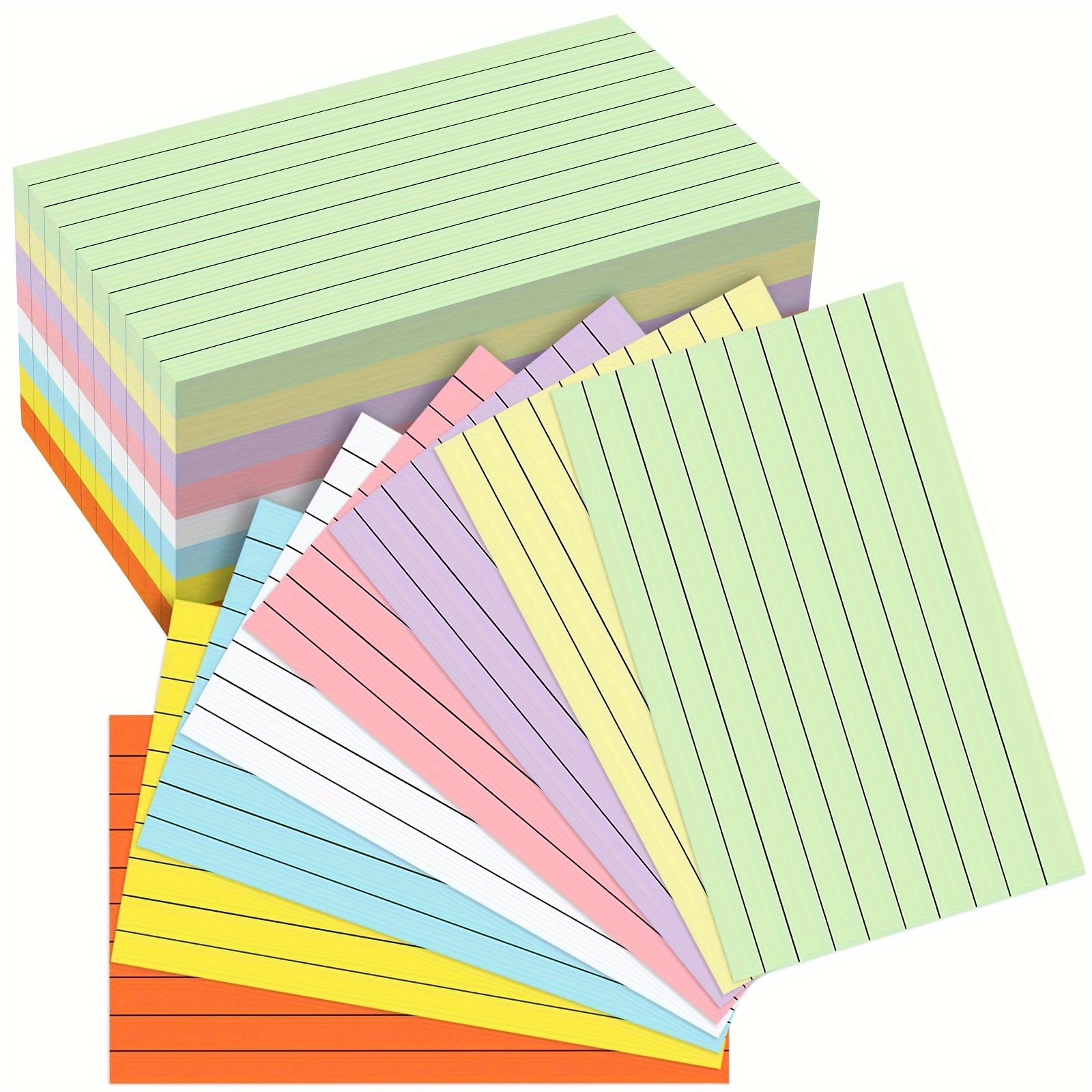 

Colored Index Cards 3x5 Double-sided Blank Notes, Lined Flashcards For Studying, Office & School Supplies, 200 Sheets In 8 Colors