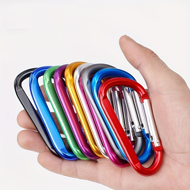 

6 Pcs Durable Mountaineering Button Key Chains - High-quality Aluminum Alloy, Ring Mountaineering Button Clips, Camping Accessories, Durable