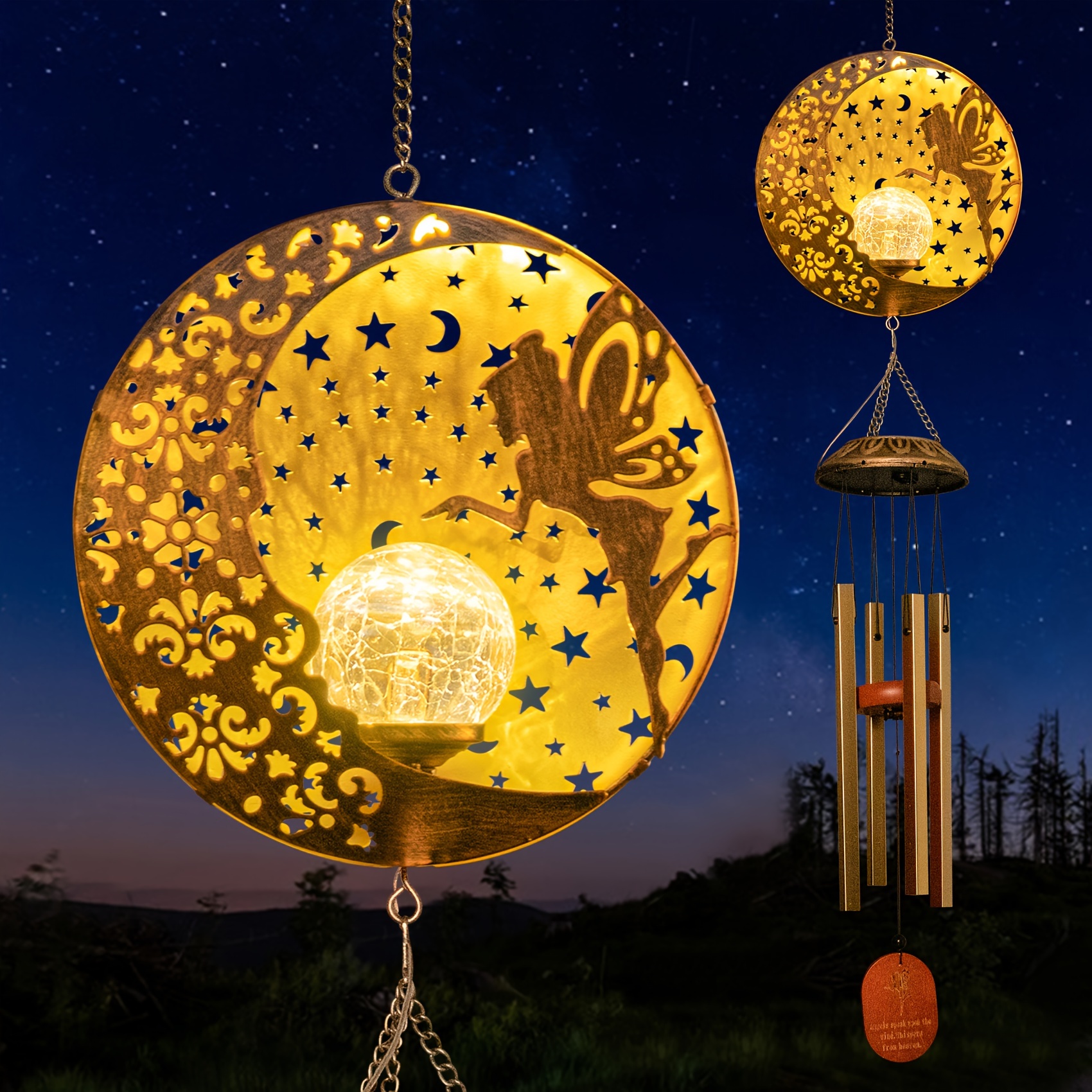 

Tryme Wind Chimes For Outside Windchimes Hanging Solar Lights Decorations For Porch Decorations Gardening Gifts For Women