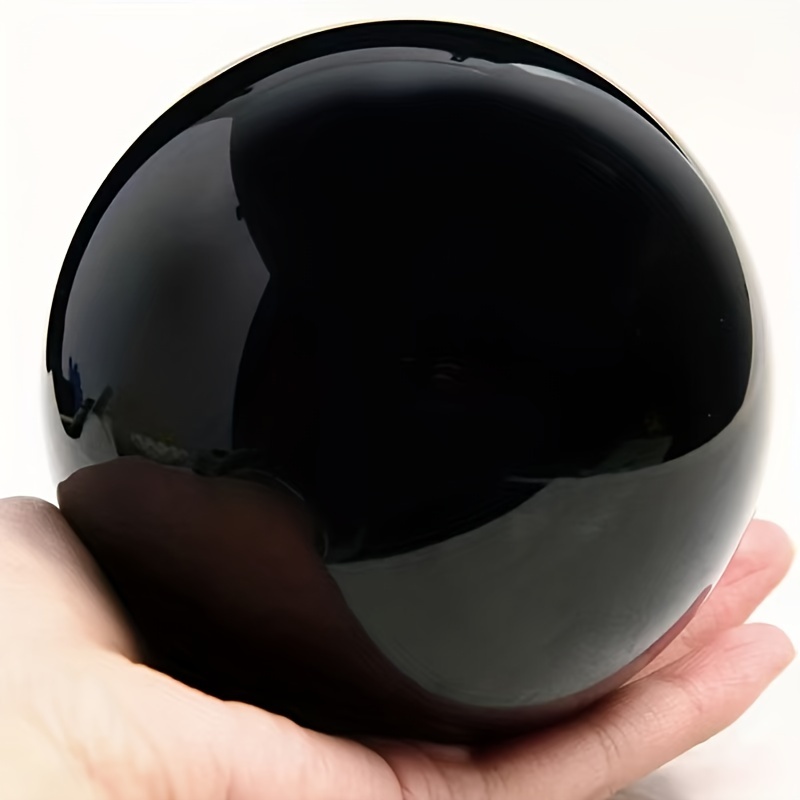 1pc Natural Sphere Crystal Black Stone Ball For Home And Office Decoration And Gift