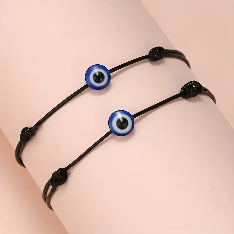 Vintage Evil Eye Bracelet Set - Hand Woven Rope Accessories