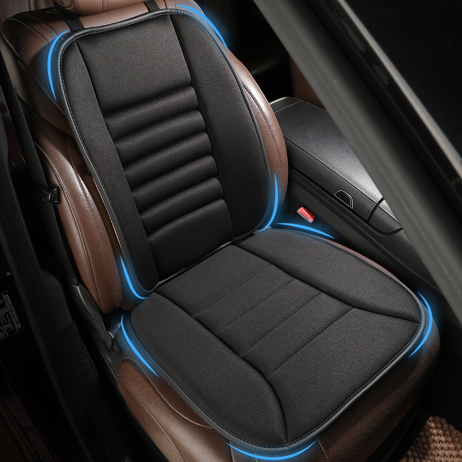 TEMU Front Car Seat Cover: Upgraded Car Seat Cushion With Back Cushion, Memory Foam Automotive Seat Cover Perfectly Protect Vehicle Seat, Universal