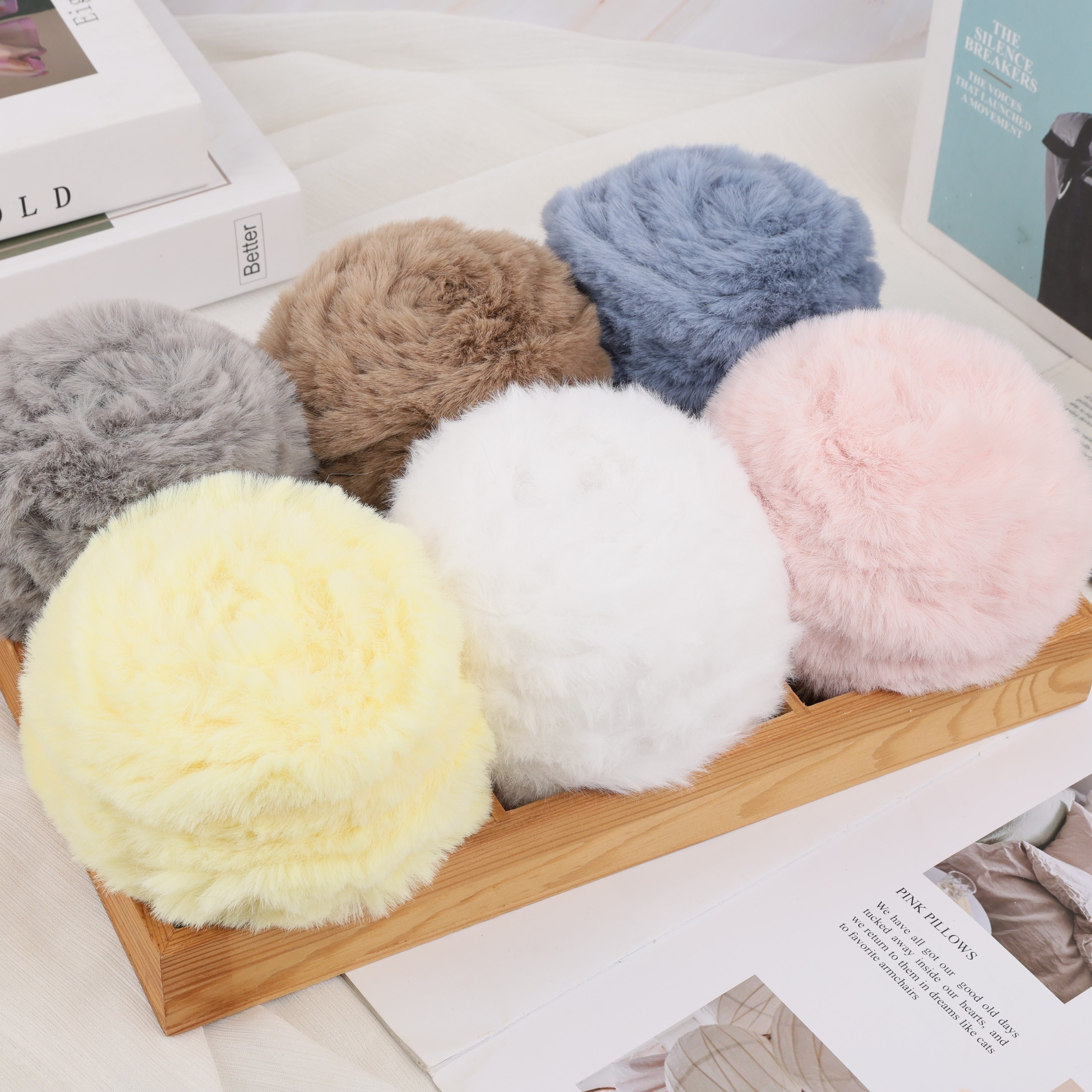 

1pc 100g Large Rabbit Fur Yarn 4 Wires More Velvet Suitable For Making Hand-woven Scarves Handmade Diy Material Yarn.