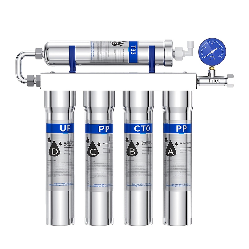 Image of 5-stage Ultrafiltration System For Mineral : Kitchen Water Purifier Made Of 304 Stainless Steel Featuring Activated Carbon, Softening Resin, And A Smart Faucet