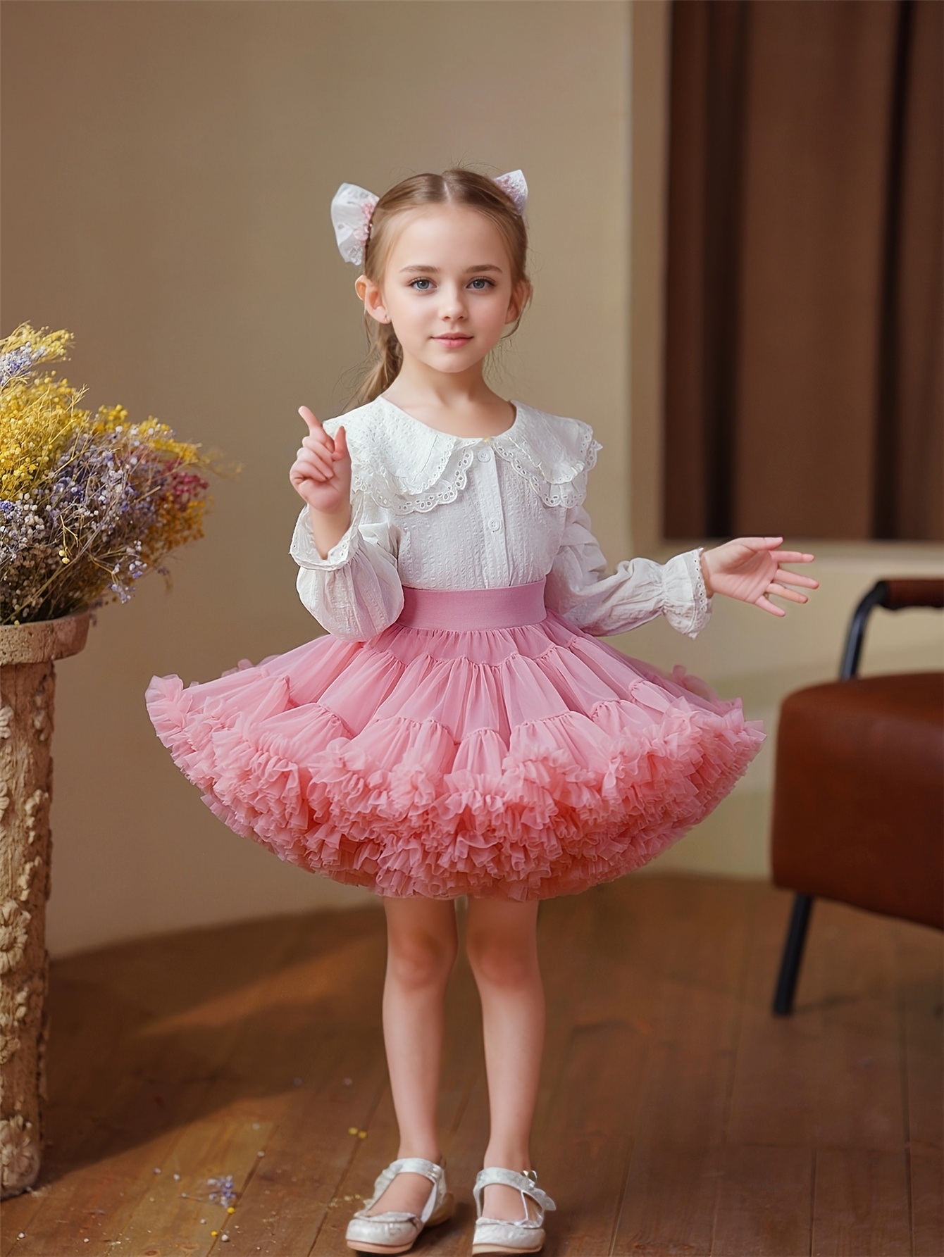 girls princess tutu skirt fluffy ballet skirt adjustable Temu Chile