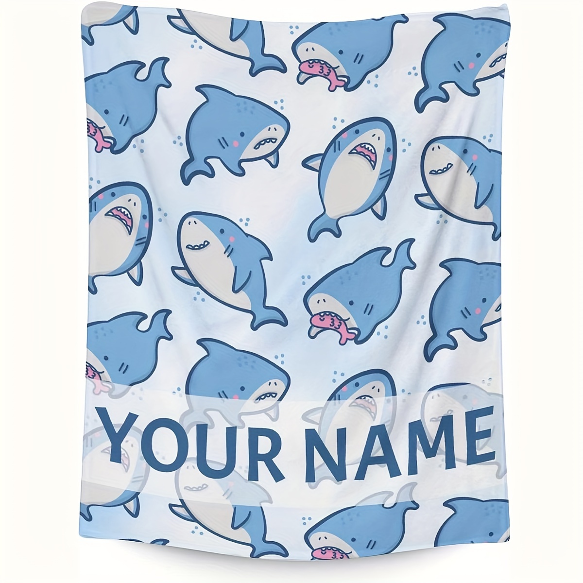 

Personalized Shark Blanket - Perfect For Teens And Adults - Lightweight Fleece Sofa, Bed, Travel, Camping, Living Room, Office, Sofa, Chair - Digital Printed With Soft And Warm Fleece