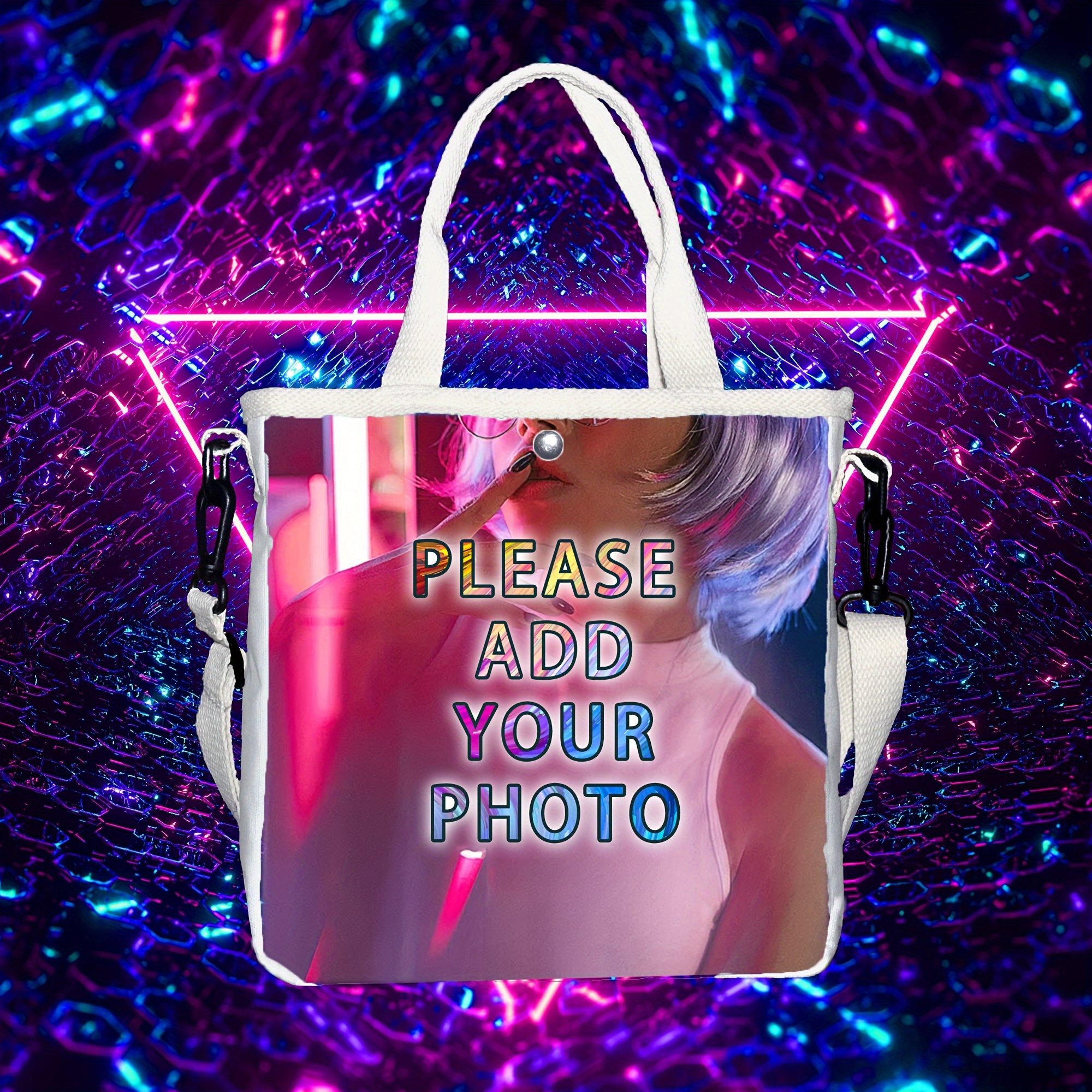 

1 Customized Canvas Shoulder Bag, Customized With Different Patterns On . Provides Personalized Photo Printing And Photos Of Pets, Of 1000 Pixels, Making It An Ideal Gift On Holidays.