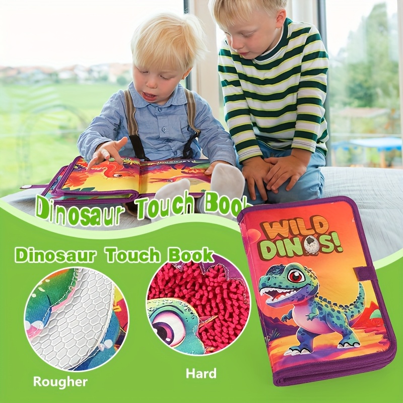 Baby Dino Touch Book Soft Fabric Lifelike Animal Illustrations