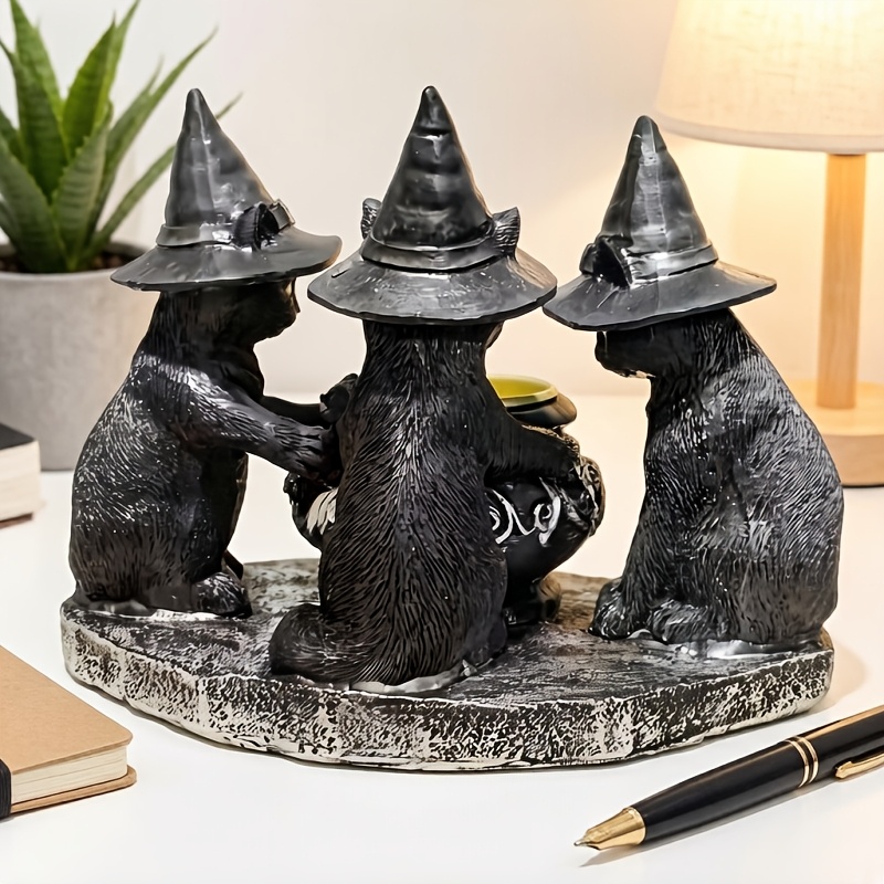 black cat incense holder resin ornament a unique   decor piece suitable for   and tea rooms durable and sturdy this festive incense holder is perfect for home decoration during holidays such as christmas Product details 4