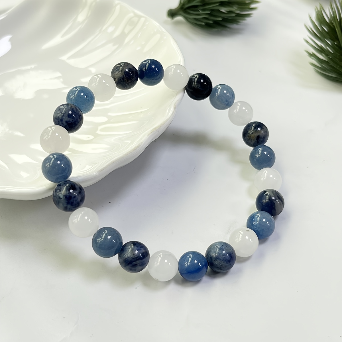 Handcrafted Calming Bracelet Moonstone Sodalite Angelite Beads