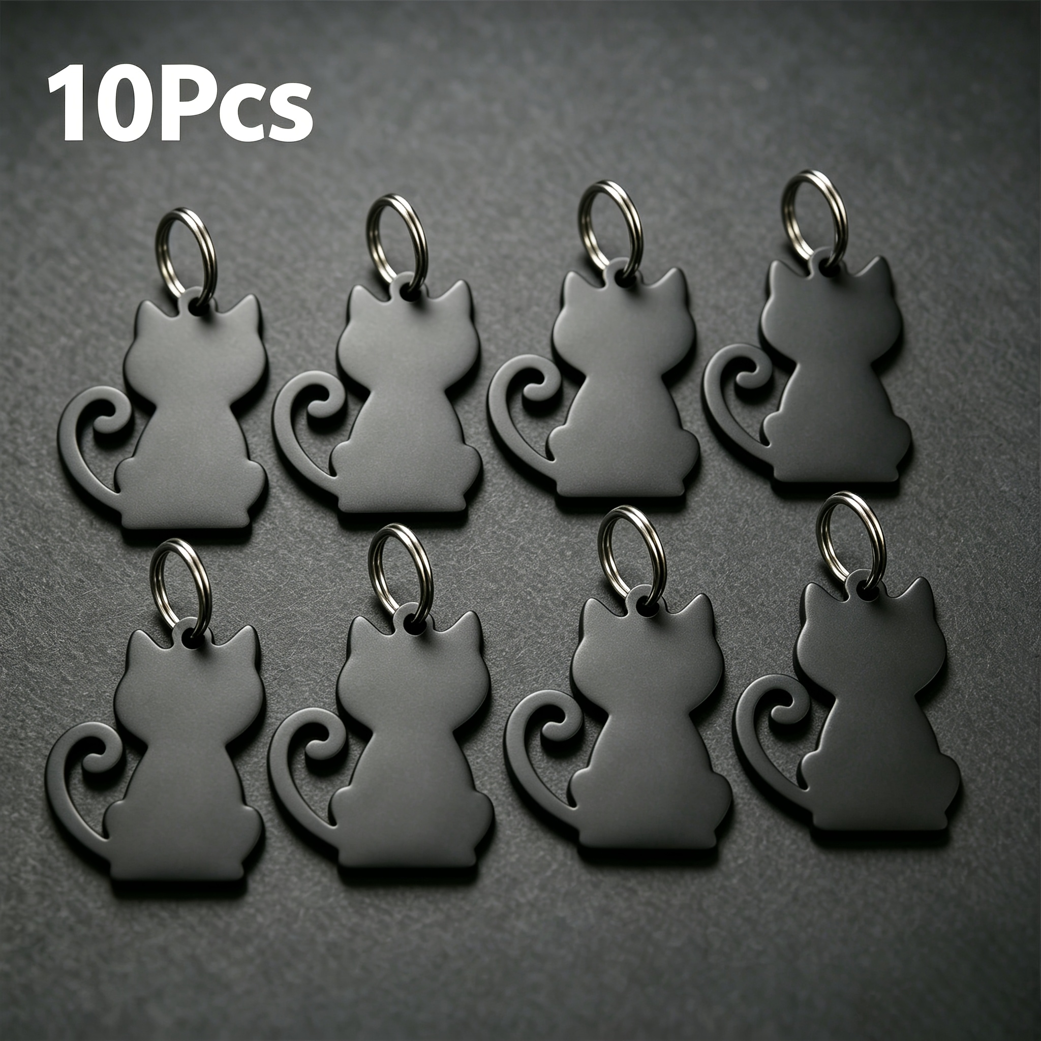 TEMU 5pcs/10pcs Blank Cat-shaped Tags, The Size Is Suitable For Adult Cats And Dogs To Wear, Used For Laser Engraving, Pet Anti-lost Tags, Pet
