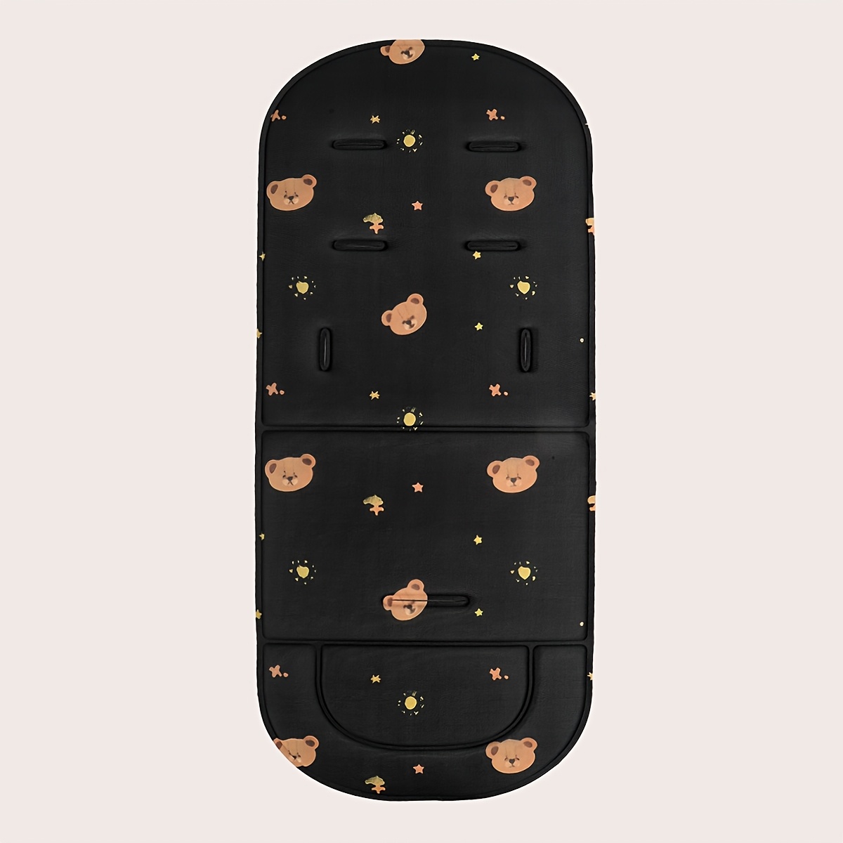 Image of Universal Four-season Breathable Stroller Seat Cushion, Cartoon Pattern Baby Stroller Cushion, Stroller Seat Pad, Cartoon Print Child Stroller Cushion, Stroller Seat Protector, Easy To Clean