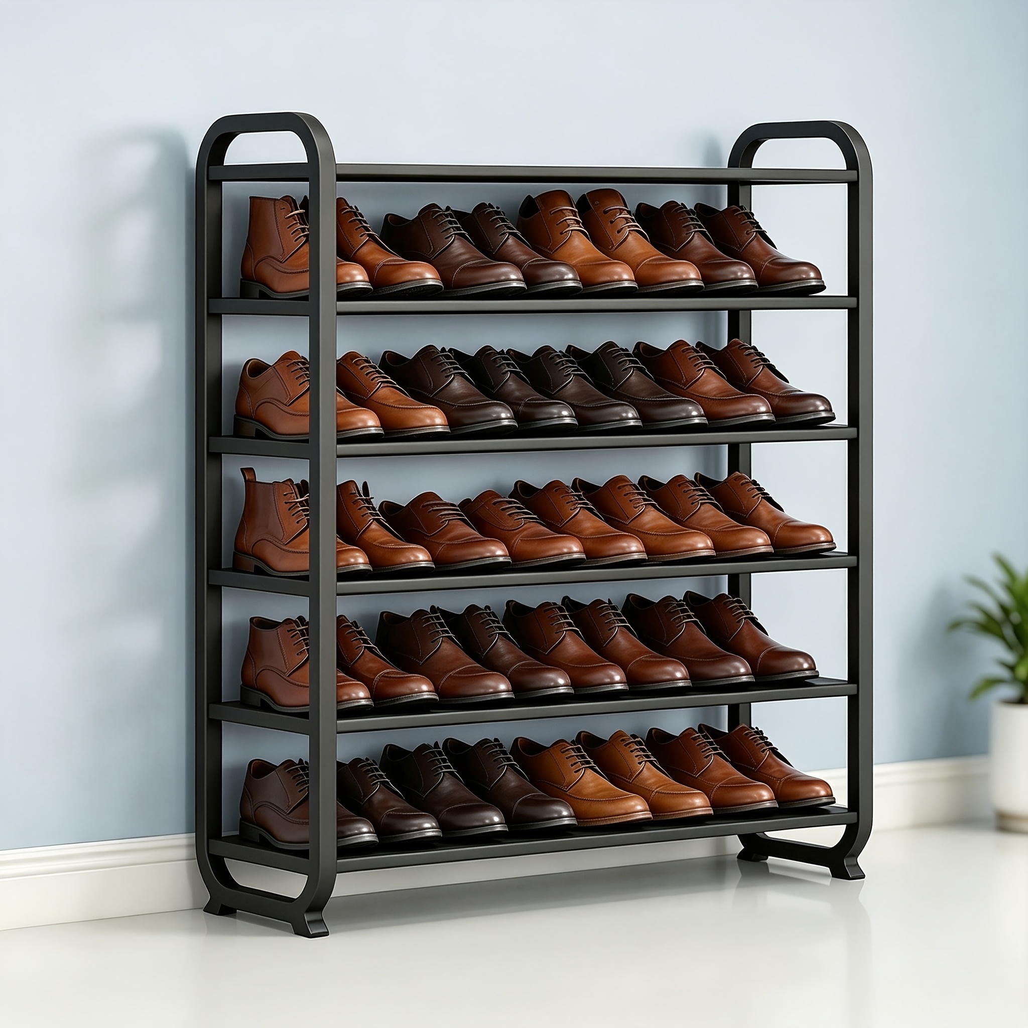 TEMU 6-tier Simple Shoe Rack, Thickened Carbon Steel Large Capacity Assembled Storage Shelf, For Renters, Office Workers & Households, Shoe Storage