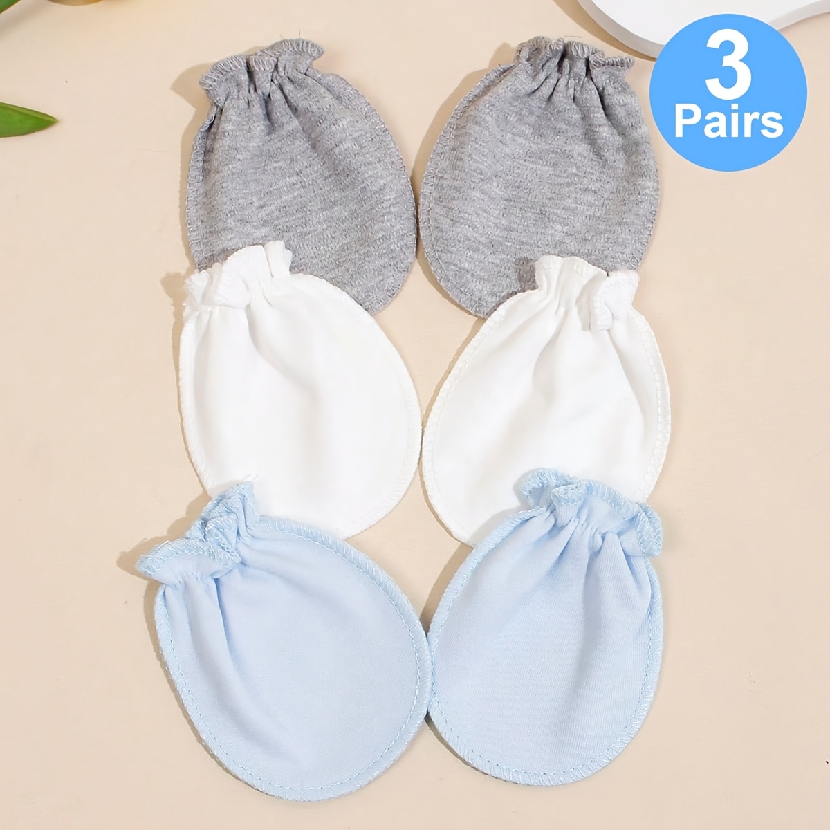 3 Pairs Newborn Colorful Baby Hand Covers For , Suitable For 0-6 Months