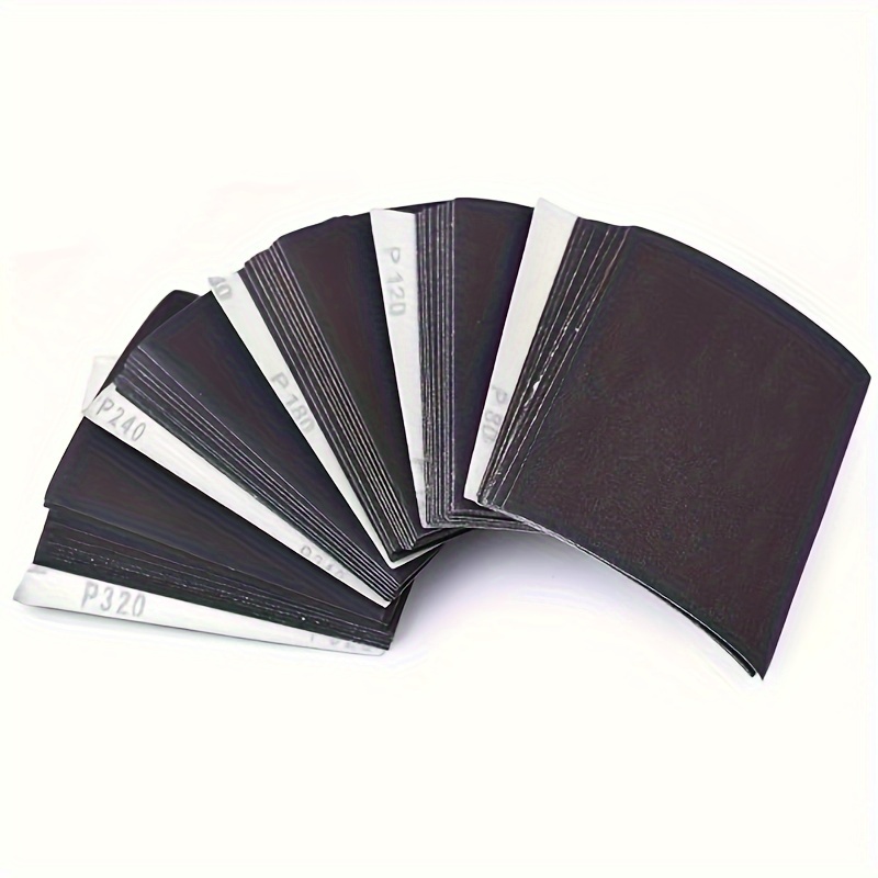 

1/4 Sheet Sandpaper Assorted 80/120/180/240/320 Grit Hook & Loop Or Clip On Sander Sheets 5.5" X 4.5" Silicon Carbide Sanding Sheets For Wet/dry Palm Sanders Polishing Accessories, 50pcs