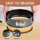 1pc black non stick springform cake pan with removable bottom for baking pizza pan shape suitable for cheesecake