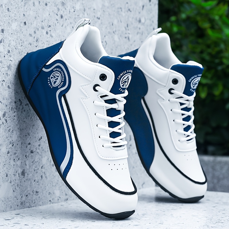 Sneakers, Men's Fashionable Lace-up Sports Running Shoes, Striped Color-blocking Design Walking Shoes, Provide Good Traction Comfort, Breathable and Comfortable - Suitable for Daily Outdoor Activities, Skateboard Shoes, Hiking Shoes, Sports and