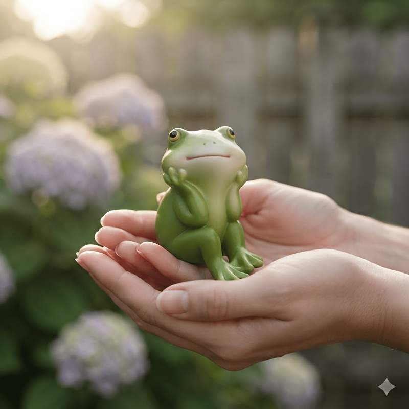 Image of A Resin Abstract Frog Sculpture, Suitable For Indoor And Outdoor Garden And Tabletop Decorations, Ideal For Use On , Living Rooms, And Flower Pots. A Versatile Holiday Gift Frog Figurine