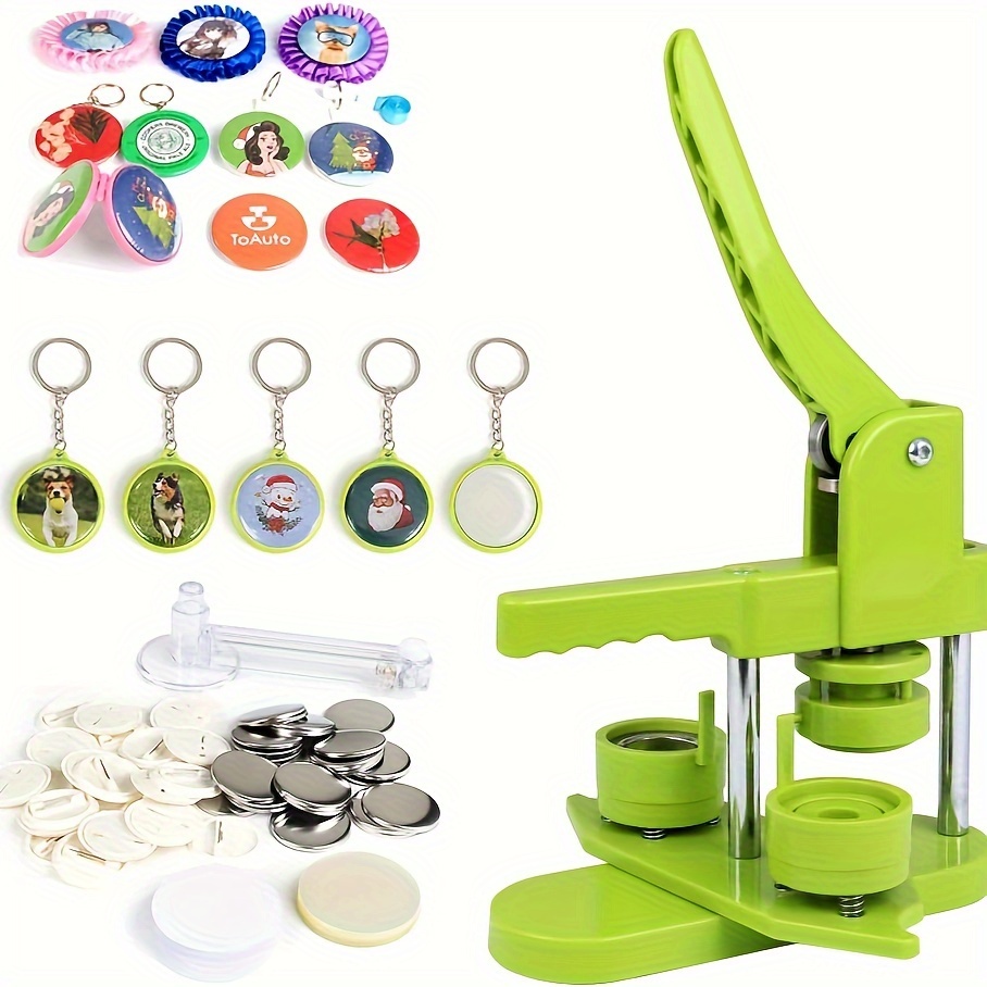 TEMU Badge Maker Machine, Button Maker Machine () Installation-free 25mm Upgrade Badge Maker Pin Maker Press Machine With 100pcs Free Button Parts,