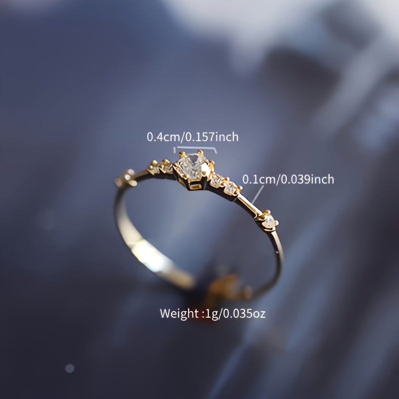 925 Sterling Silver Zirconia Ring Women'S Birthday Gift