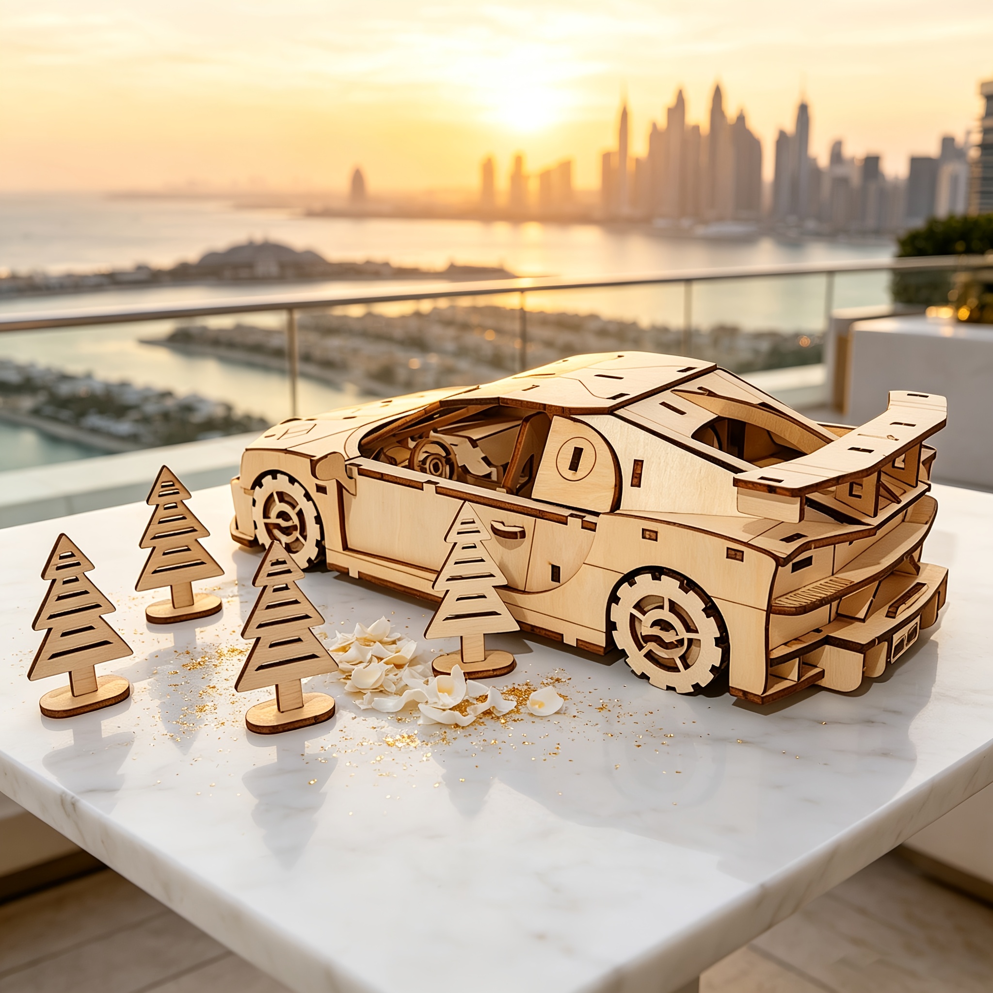 Modern Supercar 3D Wooden Puzzle Set