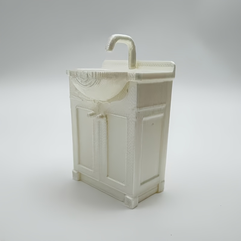 1pc Miniature Dollhouse Sink Model Accessory, Tiny Dollhouse Bathroom Scene Model